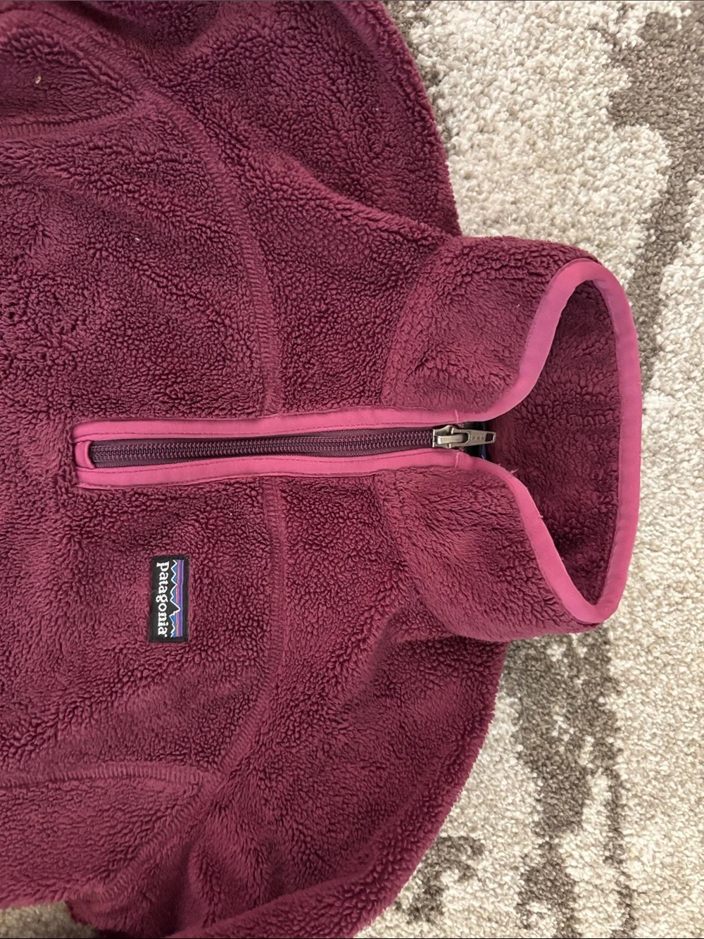 Patagonia Girls' Re-Tool Snap-T Fleece Pullover Burgundy XS